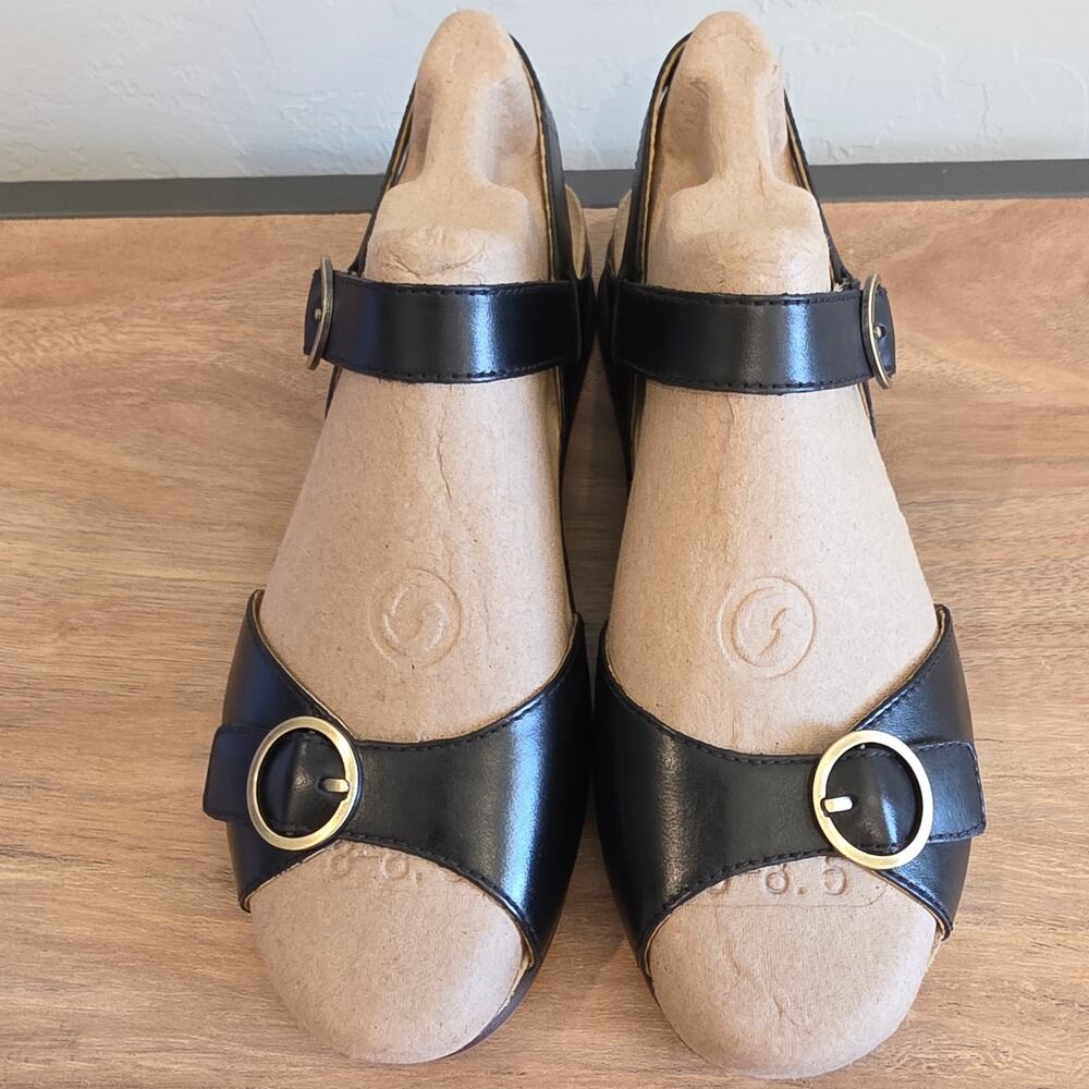 Dansko Candace Sandals Women 36 Black Burnished Nappa Leather Comfort Buckle - Picture 7 of 10